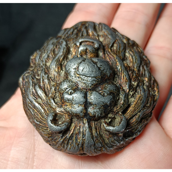 Indiana Metal Craft Lion Head Belt Buckle Vintage 1980s Heavy Cast Rustic - Picture 6 of 10